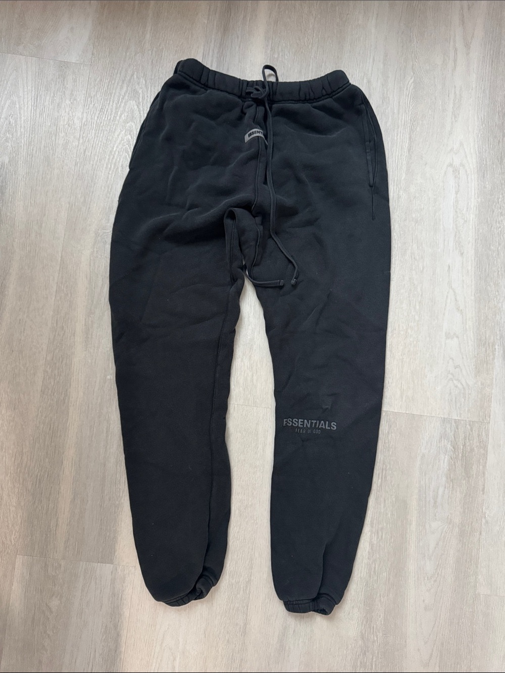 Essentials Black Drawstring Sweatpants